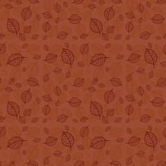Seamless pattern with leaves. Repeating background illustration with falling leaves