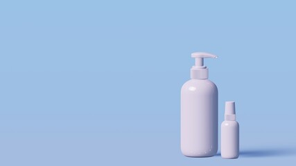 Minimal background for cosmetic branding and packaging presentation. Stage pastel colors. High-quality 3d render. Design of natural cosmetic empty bottle packaging
