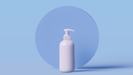 Minimal background for cosmetic branding and packaging presentation. Stage pastel colors. High-quality 3d render. Design of natural cosmetic empty bottle packaging
