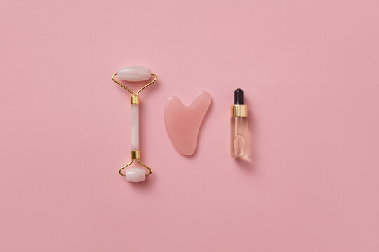 Face roller, bottle and eye patch