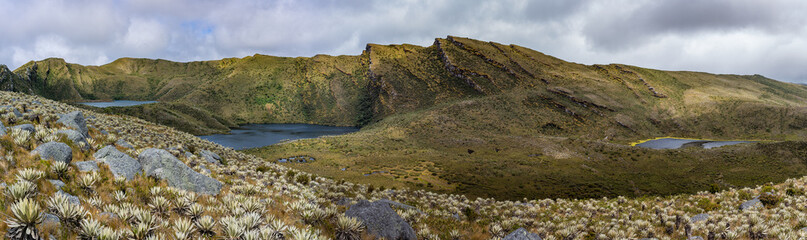 Panorama of Lagunas de Siecha, P&aacute;ramo de Chingaza, Colombia.