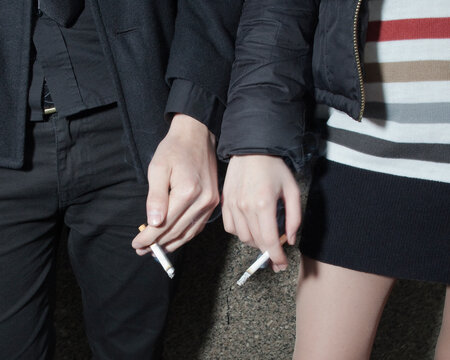 Couple smoking