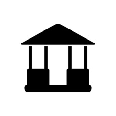 Gazebo icon. Black silhouette. Side view. Vector simple flat graphic illustration. The isolated object on a white background. Isolate.