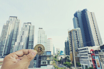 bitcoin coin mobile There is a background in the city