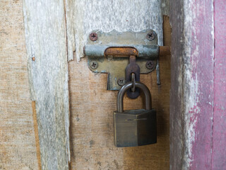 old lock and wooden door