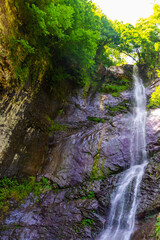 BATUMI, GEORGIA: Makhuntseti or Mahuntseti waterfall. This is one of the highest waterfalls in Adjara.
