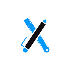 pencil and scale icon vector