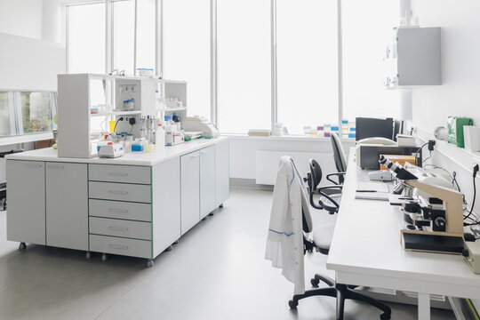 Empty Workplace In Modern Laboratory
