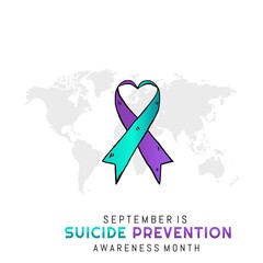 Fototapeta premium Suicide Prevention Awareness Month Vector Illustration. Suitable for greeting card poster and banner.