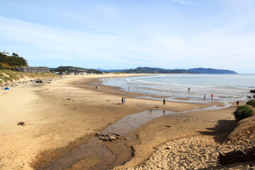 Along The Oregon Coast: Looking down from Cape Kiwanda to the beach at Pacific City.