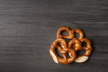 oktoberfest pretzels on wood background