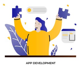 Vector illustration app development concept