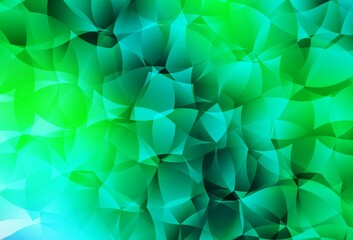 Light Green vector shining triangular backdrop.