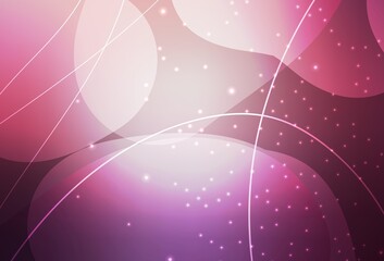 Dark Purple, Pink vector Glitter abstract illustration with colorful dots, lines.