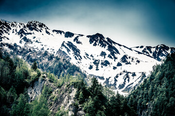 Snow  mountains landscape