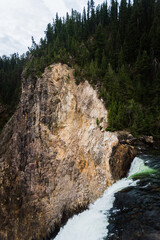 Top of a waterfall in Yellowstone National Park. 