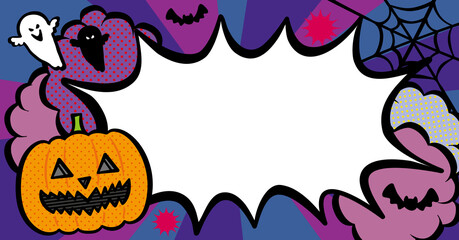 アメコミ風　ハロウィン　デザイン