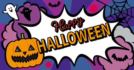 アメコミ風　ハロウィン　デザイン