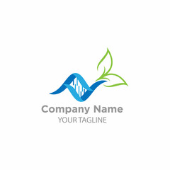 DNA concept logo design, Gene logo design Template, DNA Helix Logo Template. Genetics Vector Design. Biology Illustration