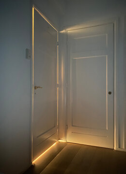 light leaking through slit in door