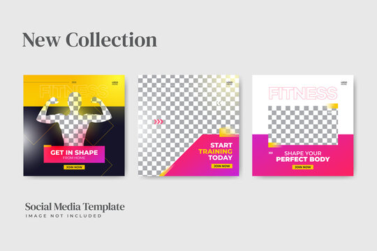 Fitness concept social media post template