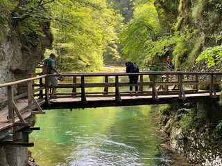 Hiking trail through Vintgar Gorge or Bled Gorge - Bled, Slovenia (Triglav National Park) - Wanderweg durch die Vintgar-Schlucht oder Vintgarklamm - Bled, Slowenien (Triglav-Nationalpark)