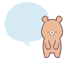 頭を下げるクマとフキダシ