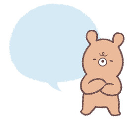 悩むクマとフキダシ