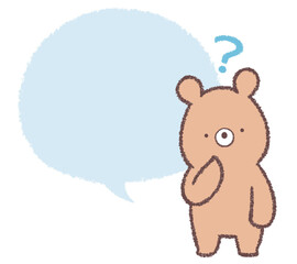 Fototapeta premium 疑問なクマとフキダシ