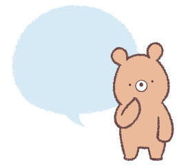 首をかしげるクマとフキダシ