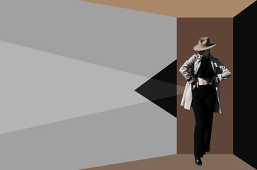 Woman In Hat And Coat