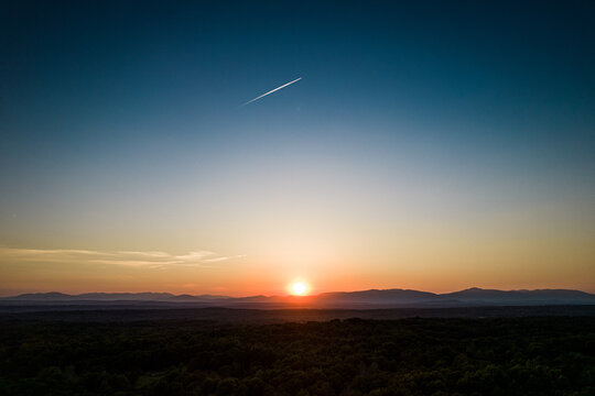 Hudson Valley & Catskill Mountains at sunset