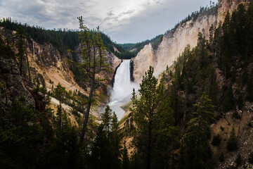 A waterfall in Yellowstone National Park. 
