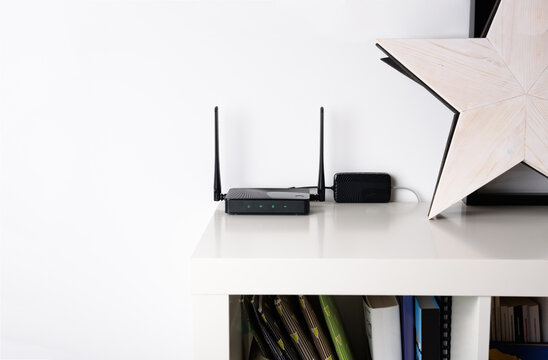 Wi-Fi router in the interior of the house