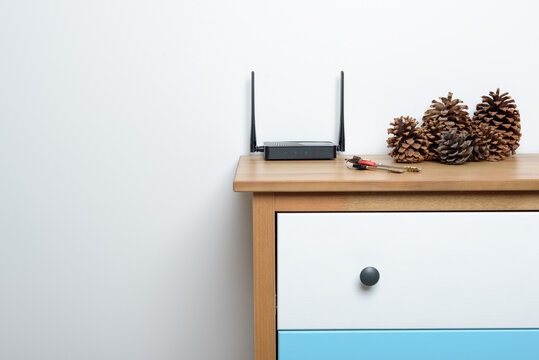 Wi-Fi router in the interior of the house