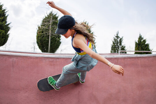 Cool Skater Girl In A Skate Park