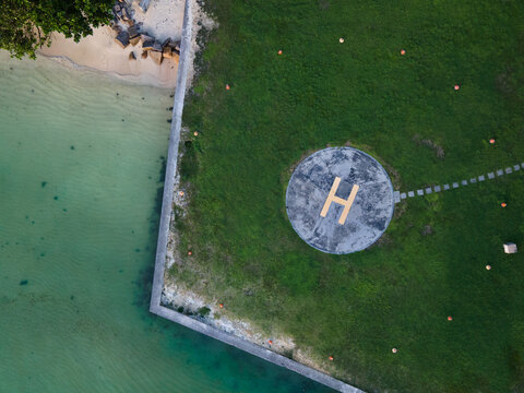 helicopter landing area near the beach