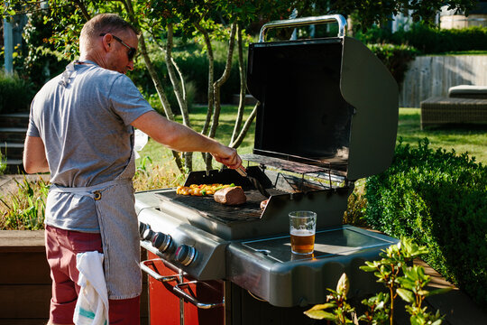 Man and BBQ