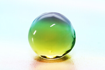 Close up of crystal soil water bubble