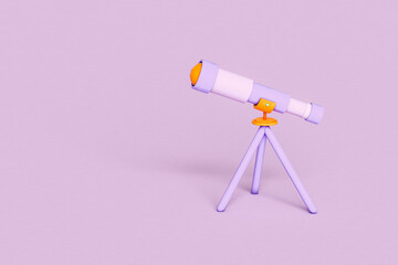 illustration of a Telescope with copyspace on the left