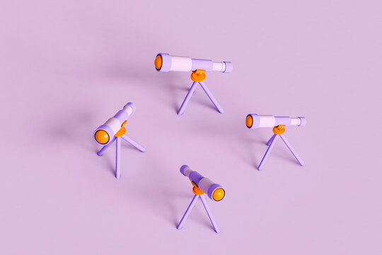 Telescopes looking around in different positions