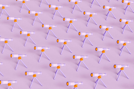 pattern of Telescopes on violet background