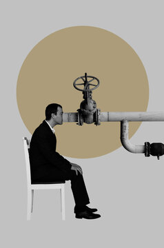 Man and gas pipe