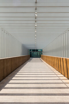 A sunny and empty corridor