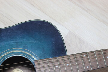 Close up of music guitar.