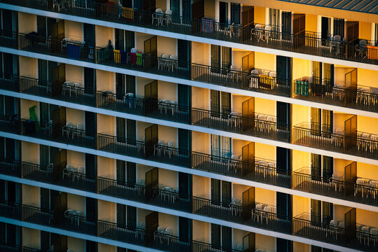 Exterior of residential building with balconies