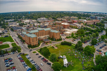 Obraz premium Aerial View of Midland, Michigan during Summer