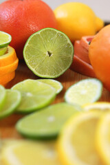 Naklejka na ściany i meble Citrus Fruit Slices on Charcuterie Board