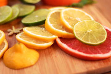 Citrus Fruit Slices on Charcuterie Board