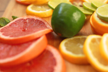 Citrus Fruit Slices on Charcuterie Board